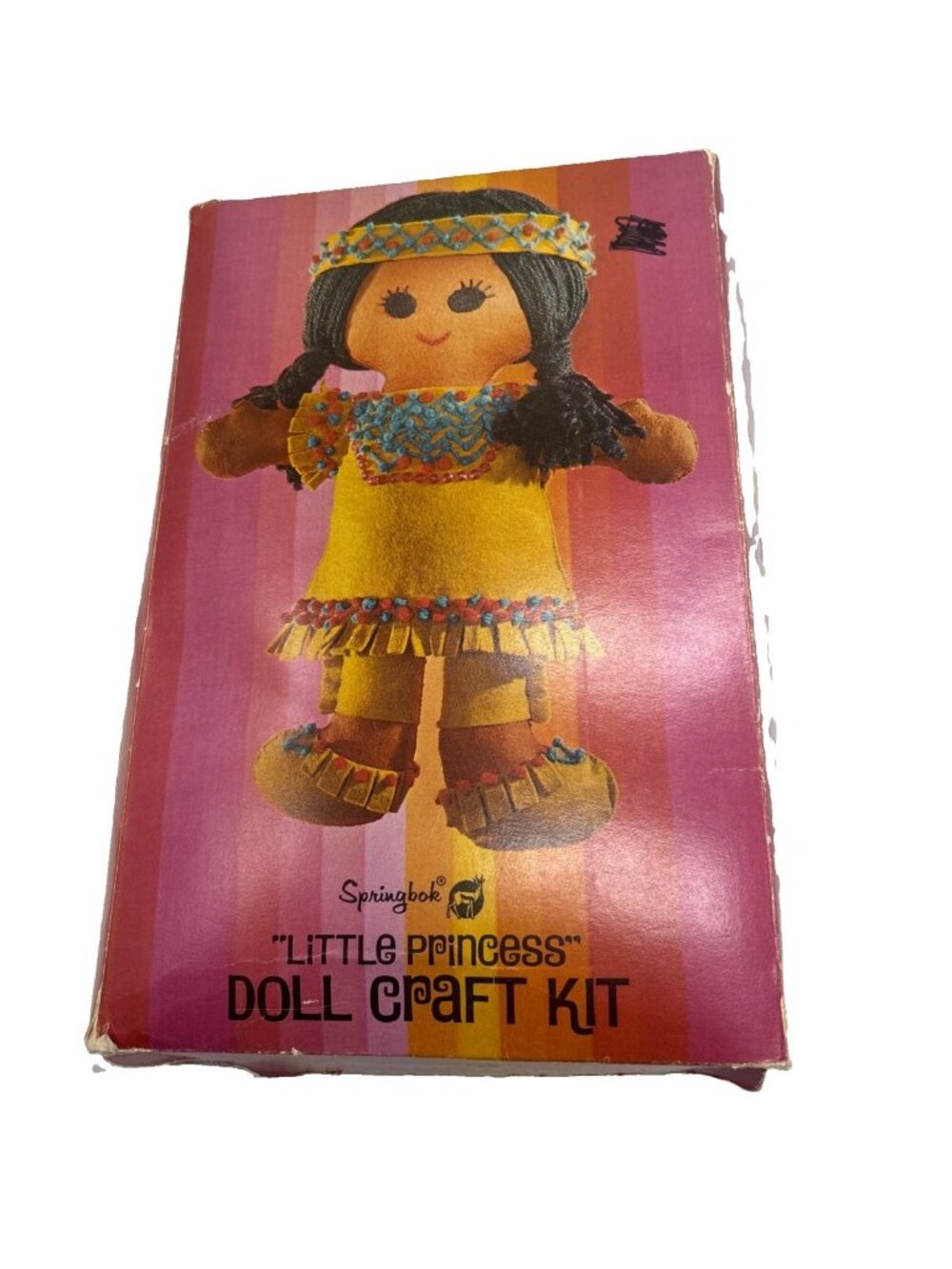 DOLL CRAFT KIT 1970 SPRINGBOK Little Princess VINTAGE Indian Stuffed Baby Girl